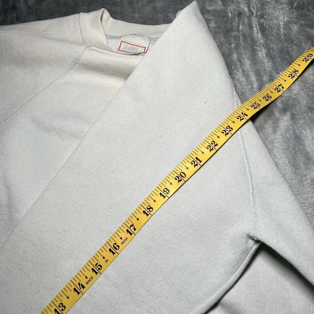 Tultex Sweater Men Size Large Light Blue Blank Made In USA Sky Blue